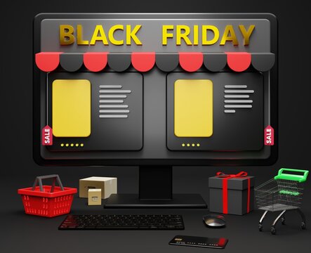 Digital e-commerce website Black Friday shopping concept