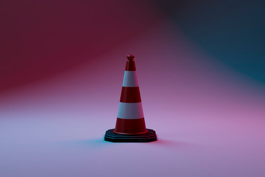 traffic cone studio shot in 3D
