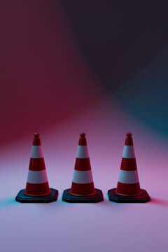 three traffic cones