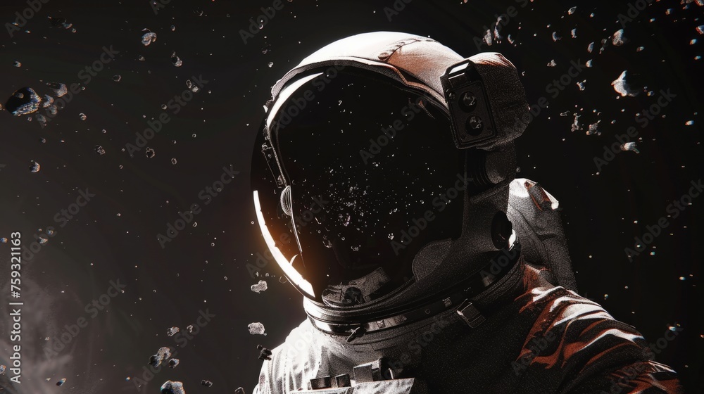 Wall mural astronaut in orbit generative ai