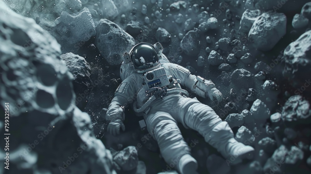 Wall mural astronaut in orbit generative ai
