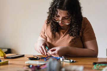 Geek woman with love for robotics