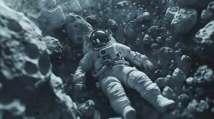 astronaut in orbit generative ai - obrazy, fototapety, plakaty