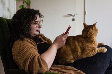 Woman relaxing at home