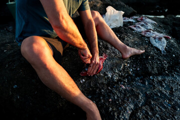 Fishing at Sunset: The Working Fisher