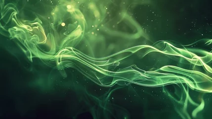 Poster Green smoky background with swirling fog effect for creative designs and artistic projects. © Ilja