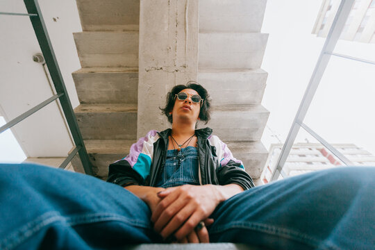 Low Angle Denim Portrait Outdoors