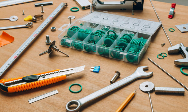 Tools  scattered in workshop
