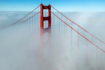 Golden Gate Bridge on a foggy day