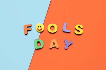 Test FOOLS DAY on color background