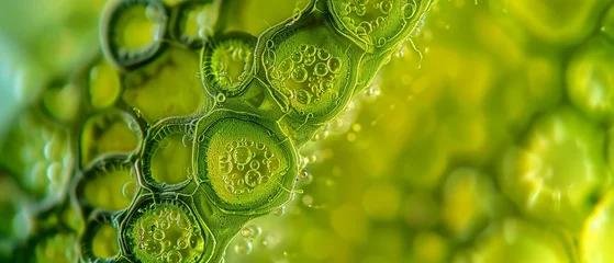 Outdoor-Kissen A macro photograph showing a closeup of a terrestrial plant under a microscope. © Creative_Bringer