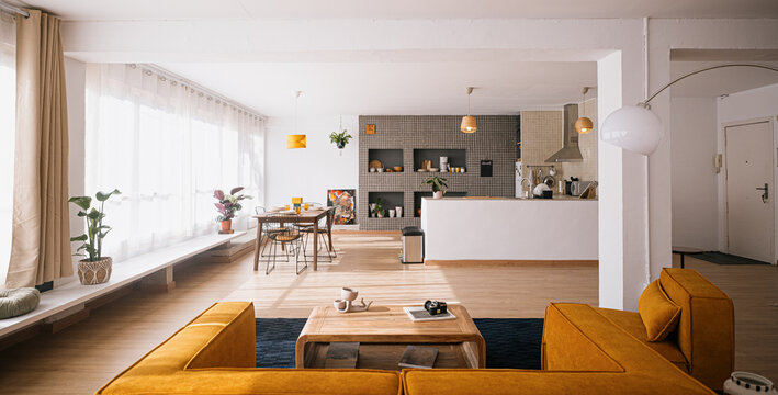 Modern apartment with open kitchen 
