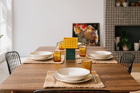 Dinning table with crockery