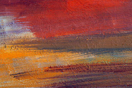Detail of an abstract painting with warm tones