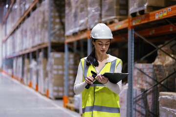 Girl warehouse uniform distribution center