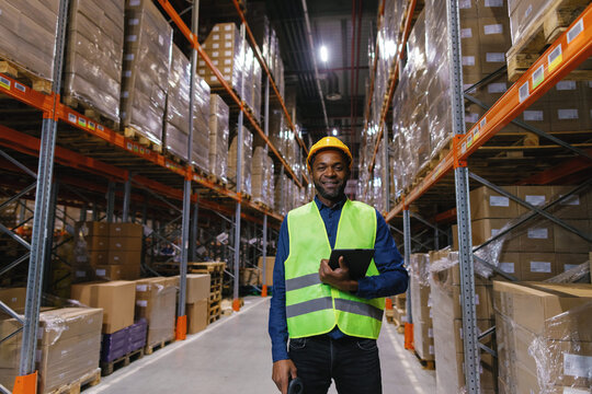 Male warehouse worker at distribution center