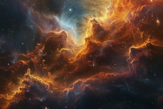 Cosmic spectacle A detailed capture of a nebula in deep space, its colors and patterns rendered, AI Generative