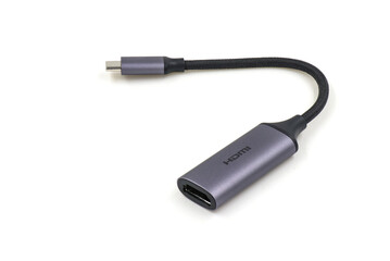 USB Type C to HDMI Converter on white background