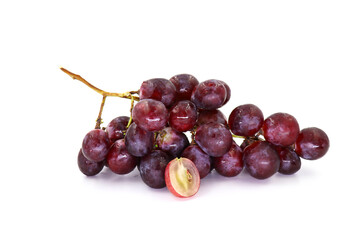fresh red grape isolated on white background