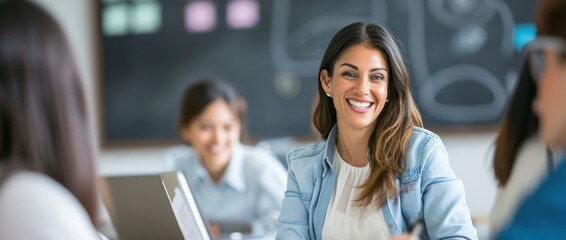 Obraz premium Woman Working on Laptop at Table Generative AI