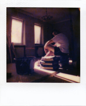 Man on Construction Site (Polaroid)