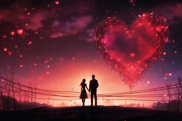 Fototapeta premium An emotional heart shaped background for valentines day.