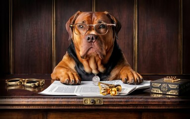 An adorable white dog relaxes in a chair with a book