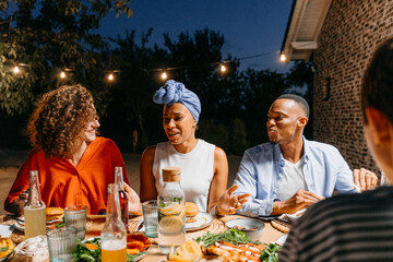 Friends' dinner in the backyard