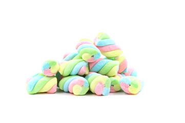 Marshmallows isolated on white background.