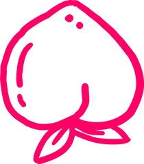 손으로 그린 과일 라인 일러스트