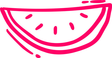 손으로 그린 과일 라인 일러스트