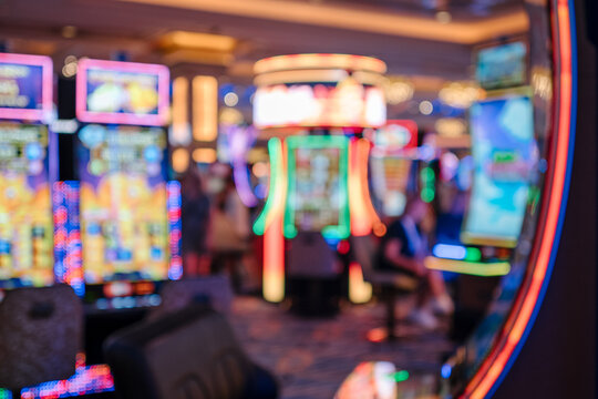 Deliberately blurred casino scene in Las vegas