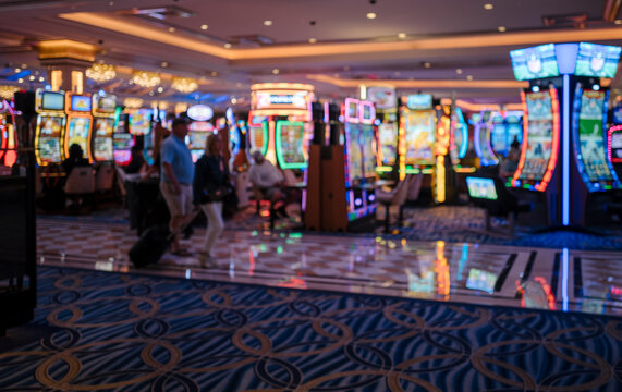 Deliberately blurred casino scene in Las vegas
