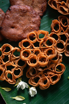 Deep fried rice jaggery pancakes