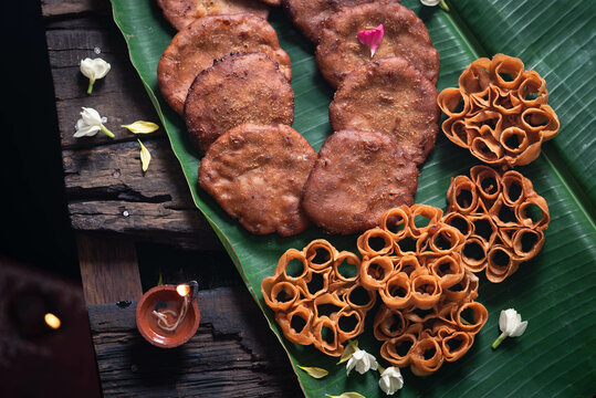 Deep fried rice jaggery pancakes