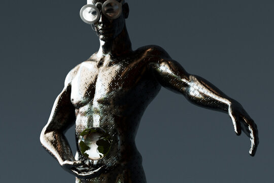 statuary body of a humanoid android