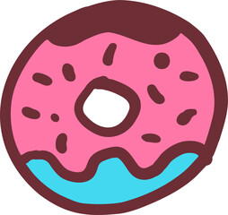 손으로 그린 도넛 일러스트