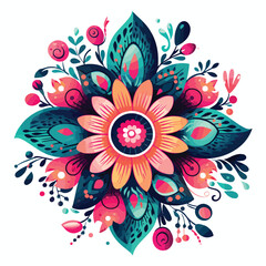 Fototapeta na wymiar Abstract grunge graphic floral ornamental background
