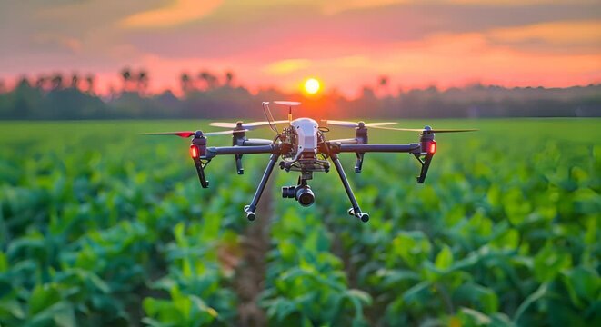Smart agricultural farm using drones and AI for crop management