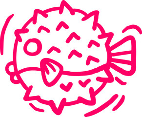 손으로 그린 바다 속 생물들 일러스트