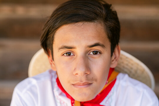 Head portrait Mexican Vaquero teen boy