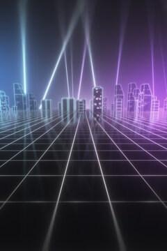 Abstract futuristic neon city