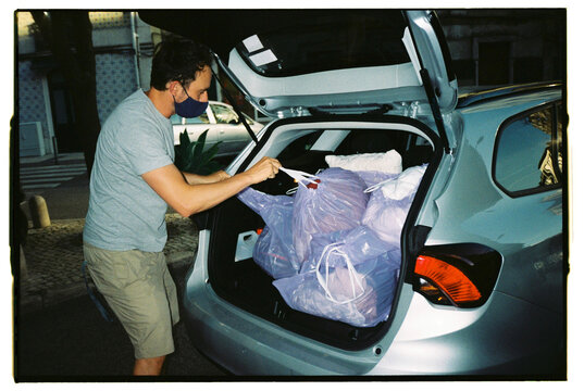Plastic begs with linen for disinfestation