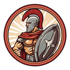 An illustration of a gladiator warrior character or