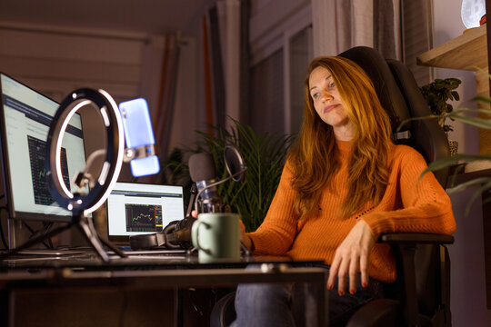 tired woman streaming