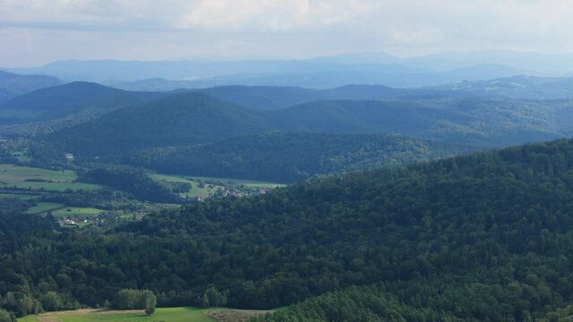 Beautiful Landscape Mountains Lesko Aerial View Poland