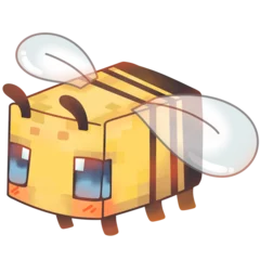 Fotobehang Minecraft Yellow Bee In Minecraft So cute  © Kanokwan