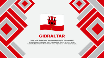 Gibraltar Flag Abstract Background Design Template. Gibraltar Independence Day Banner Wallpaper Vector Illustration. Gibraltar