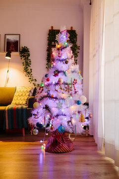 Christmas tree with colorful lights
