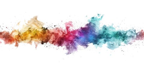 Vibrant watercolor splash spectrum over a white background, conveying creativity and diversity.